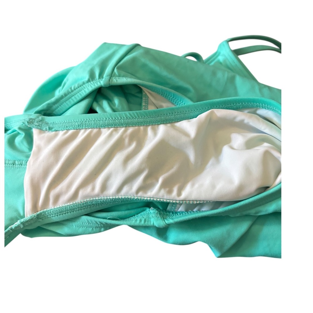 La Blanca Island Goddess Aqua Halter One Piece Swimsuit Tummy Control Size 6 NWT - Picture 11 of 11